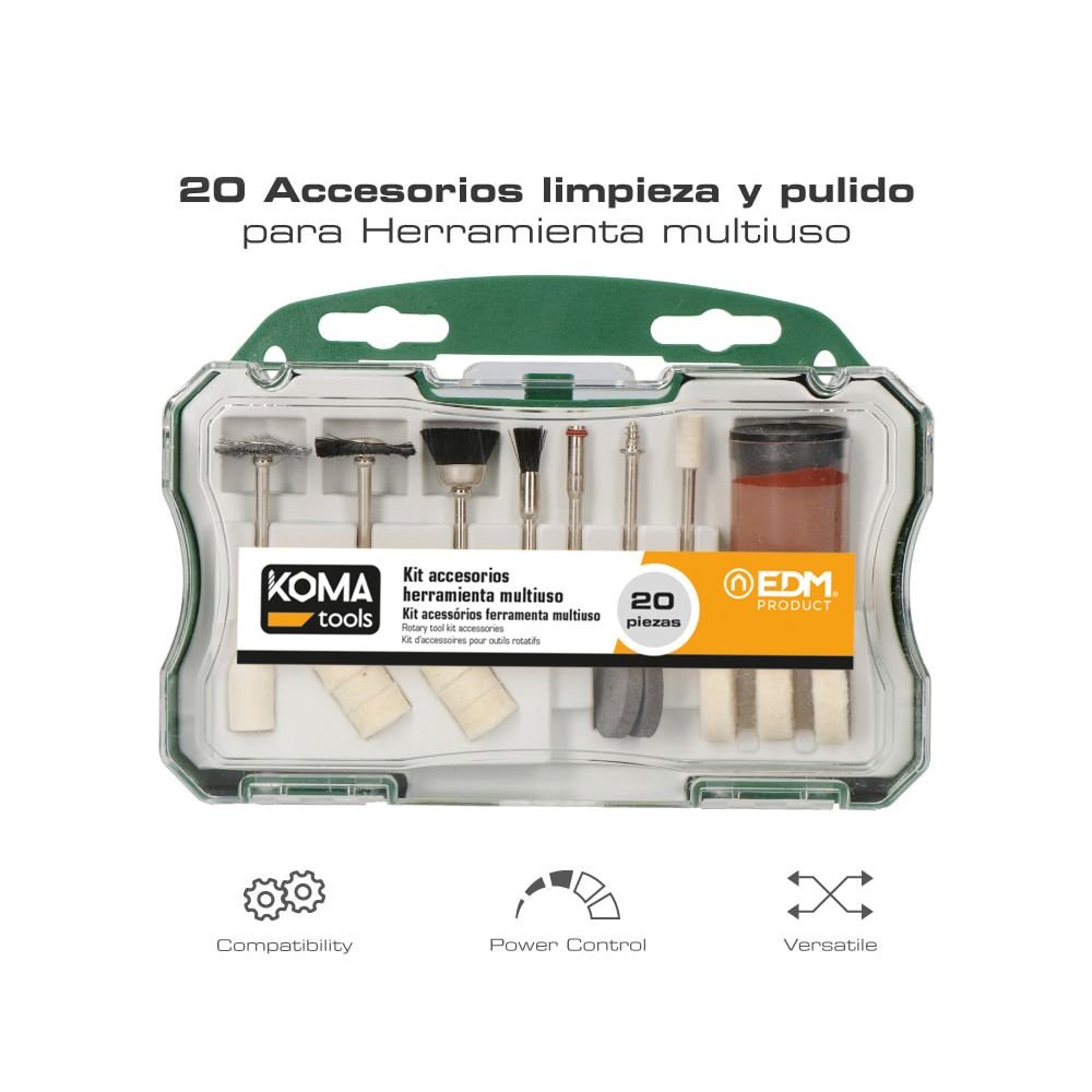 ACESSÓRIOS MINI ROTATIVOS MULTI-FERRAMENTA REF: 08709, CONJUNTO DE 20 PEÇAS
