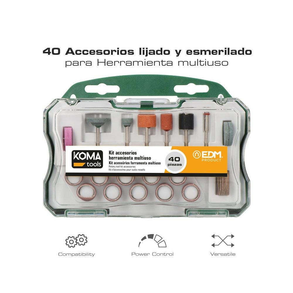 ACESSÓRIOS MINI ROTATIVOS MULTI-FERRAMENTA REF: 08709, CONJUNTO DE 40 PEÇAS
