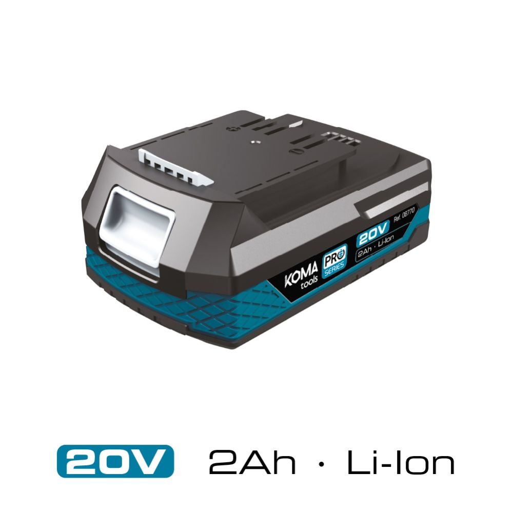 BATERIA DE IONS DE LÍTIO 20 V 2,0 Ah 11,7 x 7,5 x 4,6 cm