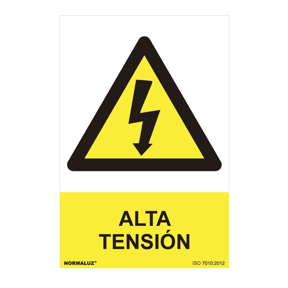 SINAL PERIGO "ALTA TENSION" (PVC 0.7mm) 30x40cm NORMALUZ