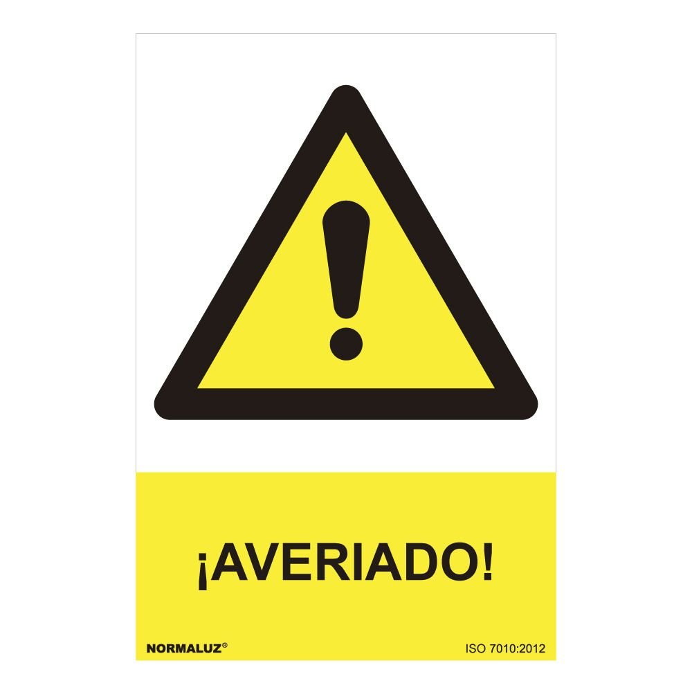 SINAL PERIGO "AVERIADO" (PVC 0.7mm) 30x40cm NORMALUZ