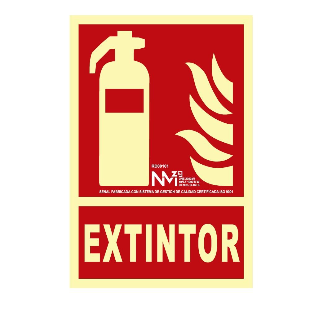 SINAL DE EXTINÇÃO "EXTINTOR" CLASSE B (PCV 0,7mm) 21x30cm NORMALUZ