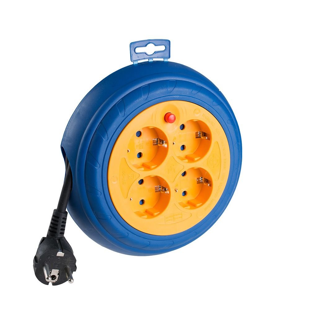 ENROLADOR DE CABO 4 TOMADAS T/TL 3m DE CABO 3x1,5mm SOLERA 7429