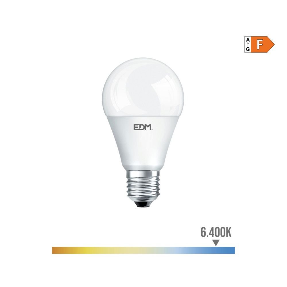 LÂMPADA "CREPUSCULAR" STANDARD LED E27 10W 932lm 6400K LUZ FRIA Ø6x11cm EDM