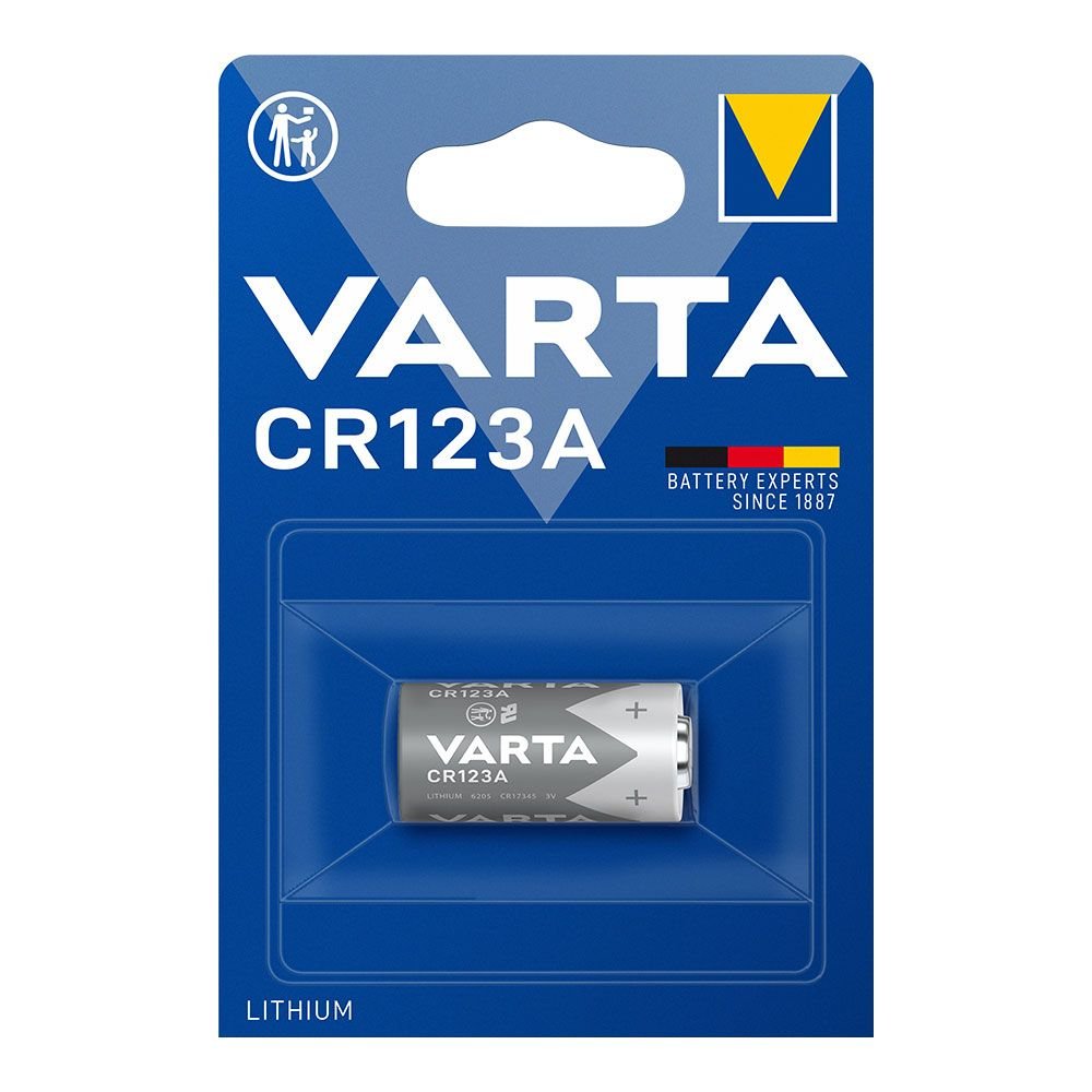PILHA VARTA LITHIUM CR123A 3V (BLÍSTER 1 unid.) Ø17x34,5mm