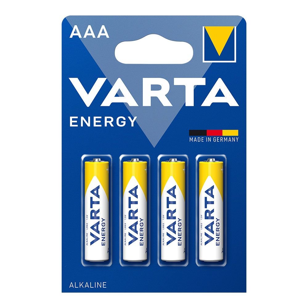 PILHA VARTA AAA - LR03 "ENERGY VALUE PACK" (BLÍSTER 4 unid.) Ø10,5x44,5mm