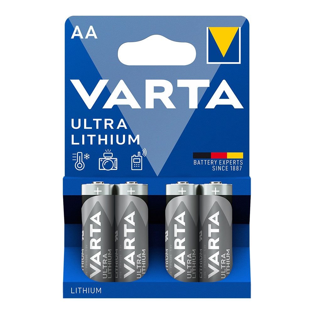 PILHA VARTA ULTRA LITHIUM AA - LR06 (BLÍSTER 4 unid.) Ø14,5x50,5mm