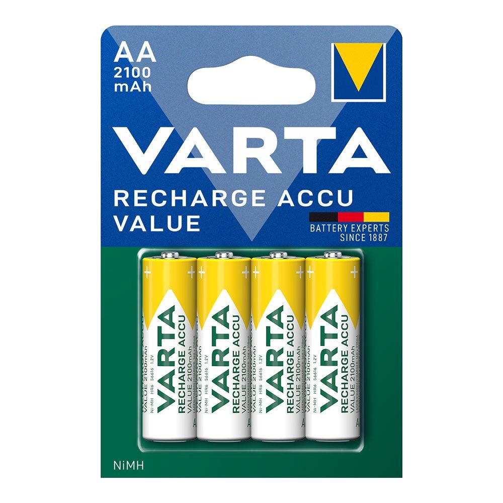 PILHA VARTA RECARREGÁVEL ACCU AA -- HR6 2100mA (BLÍSTER 4 unid.) Ø14,5x50,5mm