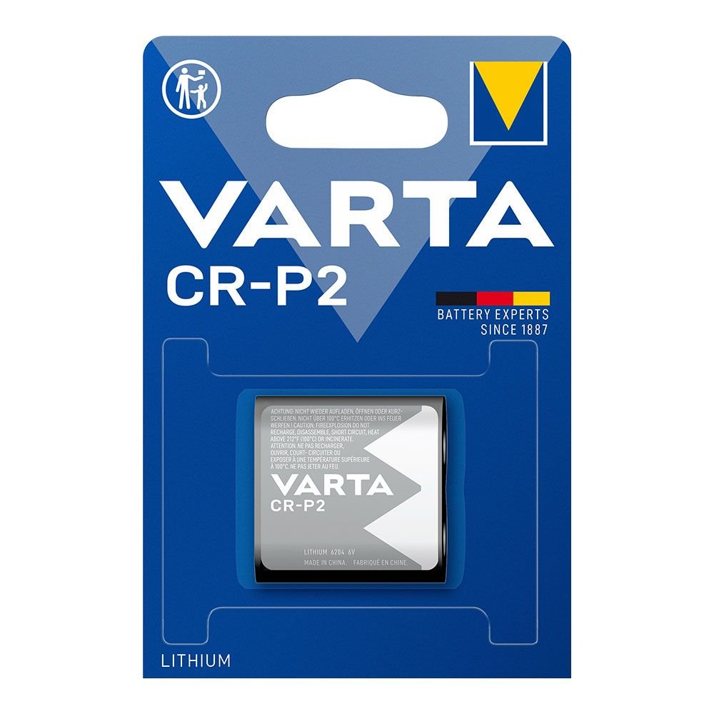 PILHA VARTA LITHIUM CR-P2 6V (BLÍSTER 1 unid.) 34,5x19,5x35mm
