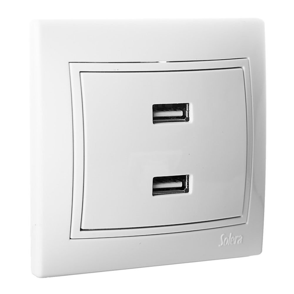 TOMADA DUPLA USB SERIE EUROPA 230V 5V 4200mA SÉRIE EUROPA SOLERA ERP2USBU