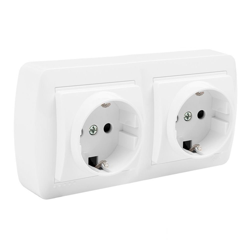 TOMADA DUPLA BIPOLAR COM T/TL 148x72x42mm SUPERFICIE MURAL SOLERA MUR66U