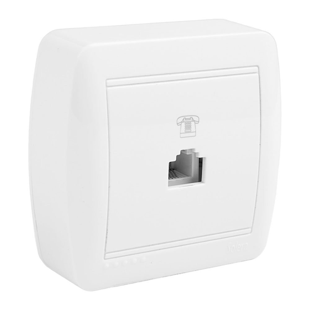 TOMADA TELEFONE TJ11 (4 VIAS) 74x72x28mm SUPERFICIE MURAL SOLERA MUR84U