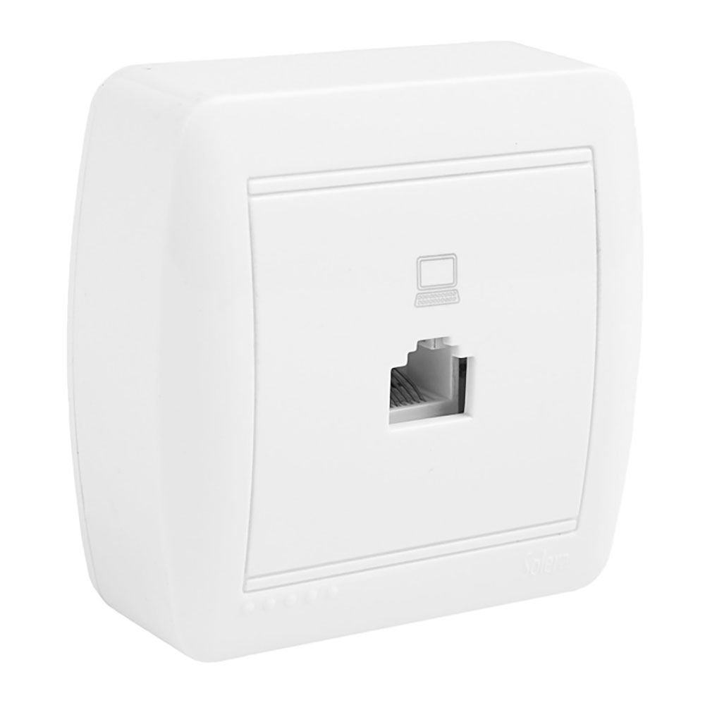 TOMADA TELEFONE RJ45 CAT 5E 74x72x28mm. SUPERFICIE MURAL SOLERA MUR88U