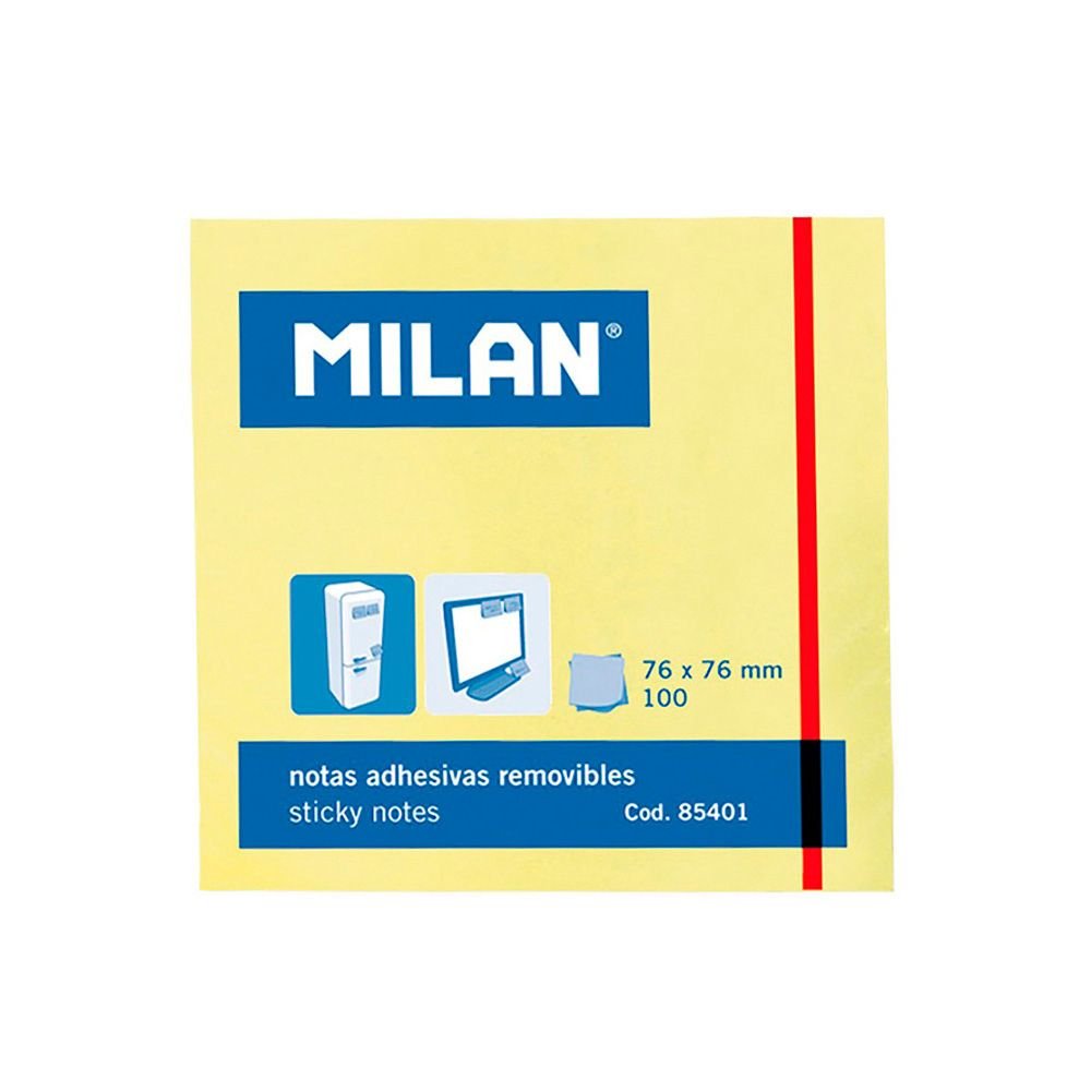 PACK 100 NOTAS ADESIVAS 76x76mm MILAN