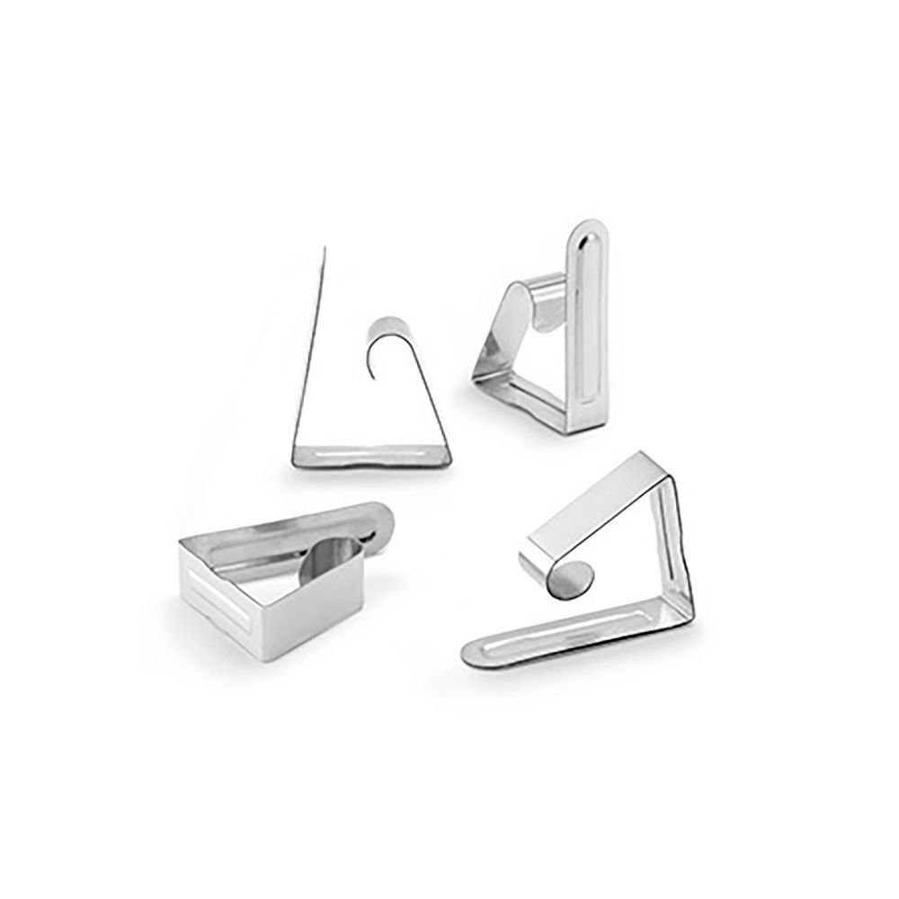 PRENDEDORES DE TOALHA DE MESA DE METAL, BLISTER 4 uds