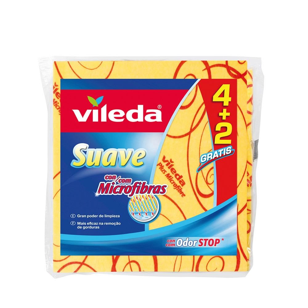 PANO AMARELO SUAVE 4 + 2 30% MICROFIBRA
