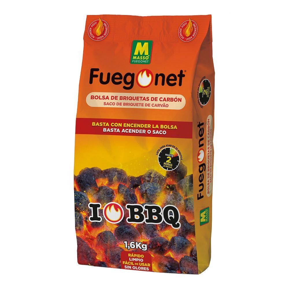 SACO DE CARVÃO INSTANTÂNEO 1,5kg FUEGONET MASSÓ