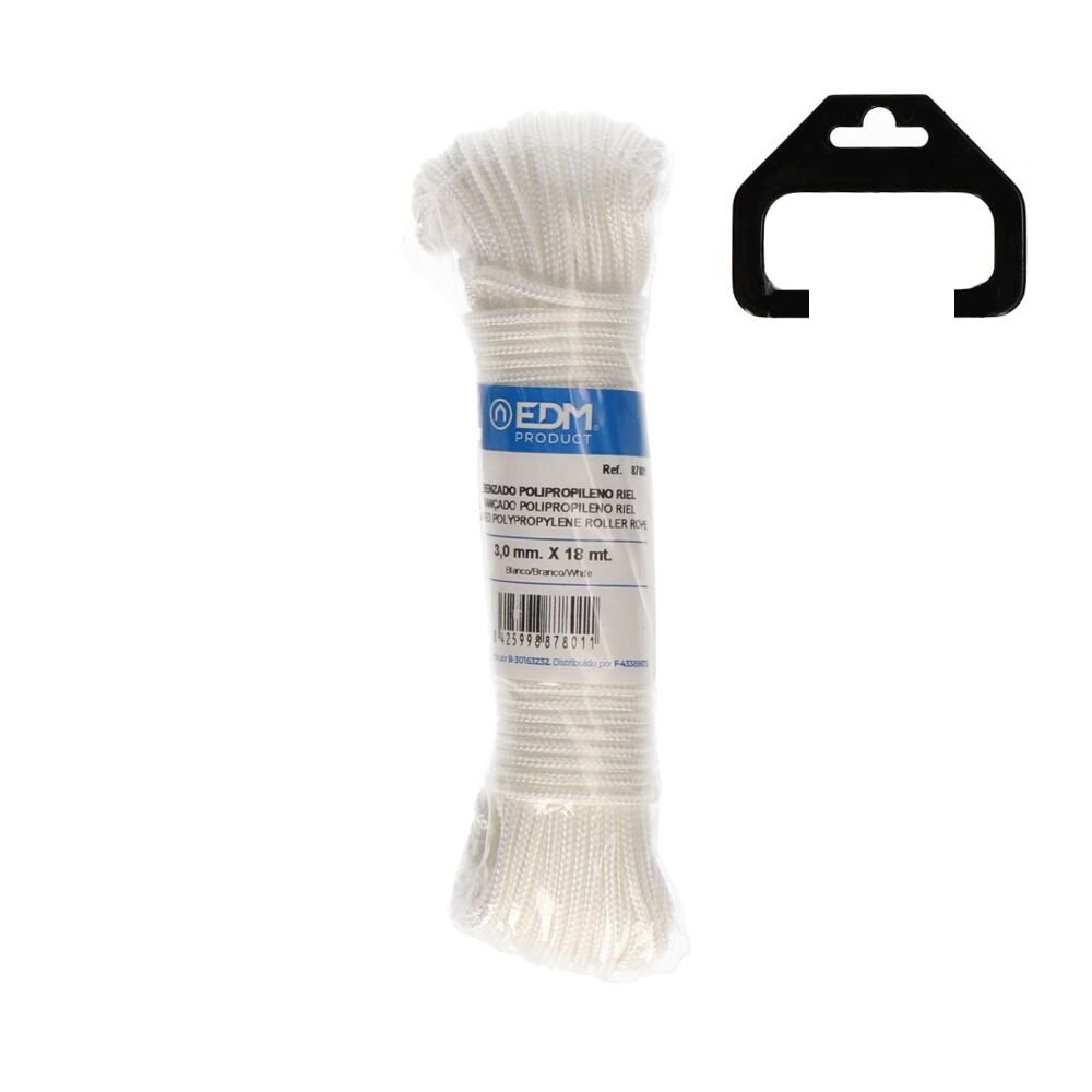 CORDA TRANÇADO POLIPROPILENO TRILHO R.81, CALIBRE 3 mm x 18 m