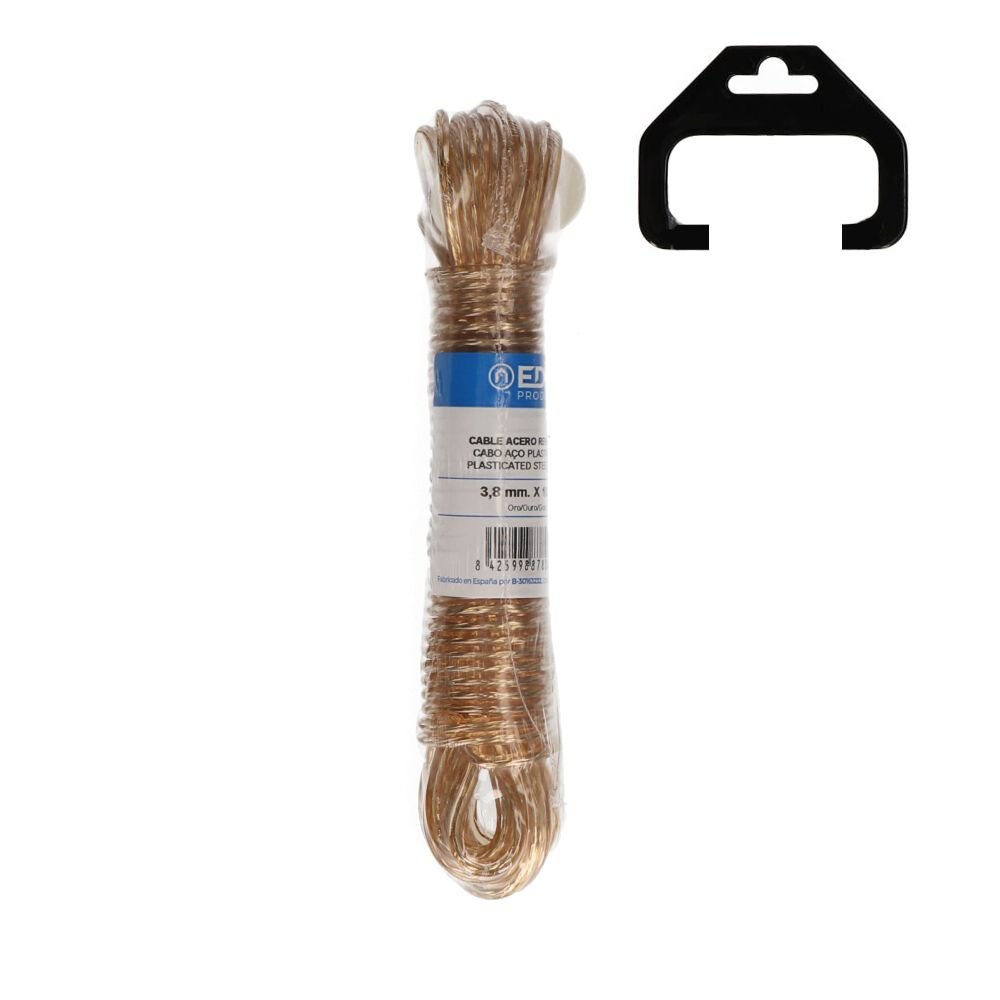 CABO AÇO PLASTIFICADO OURO 10 m