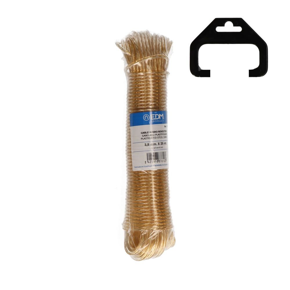 CABO AÇO PLASTIFICADO OURO 25 m