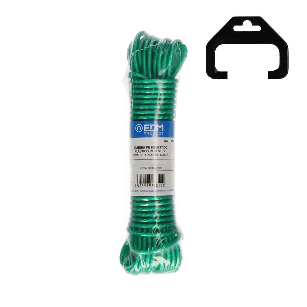 CORDA PLÁSTICA VERDE REVESTIDA PVC, ESTENDAL 10 m