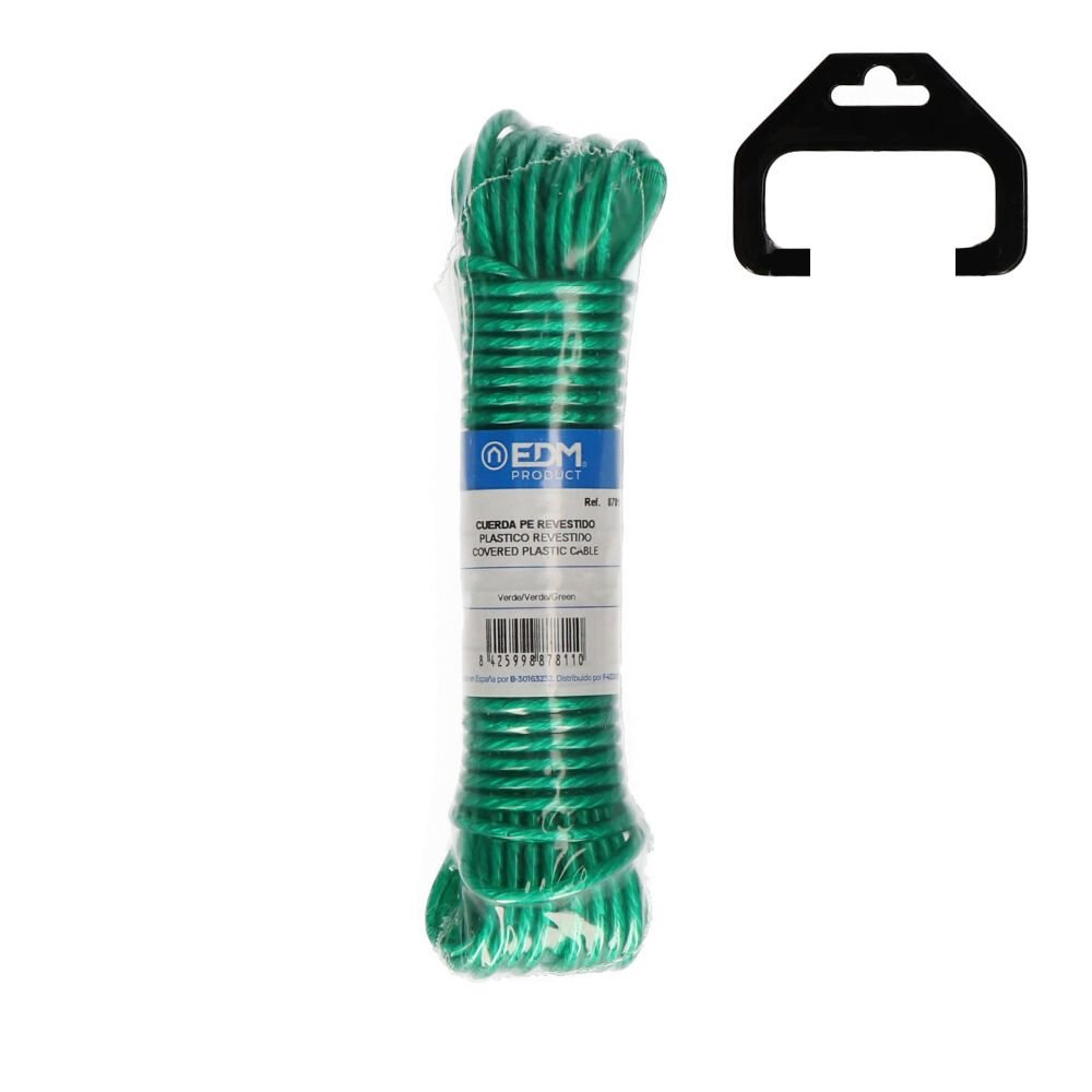 CORDA PLÁSTICA VERDE REVESTIDA PVC, ESTENDAL 15 m