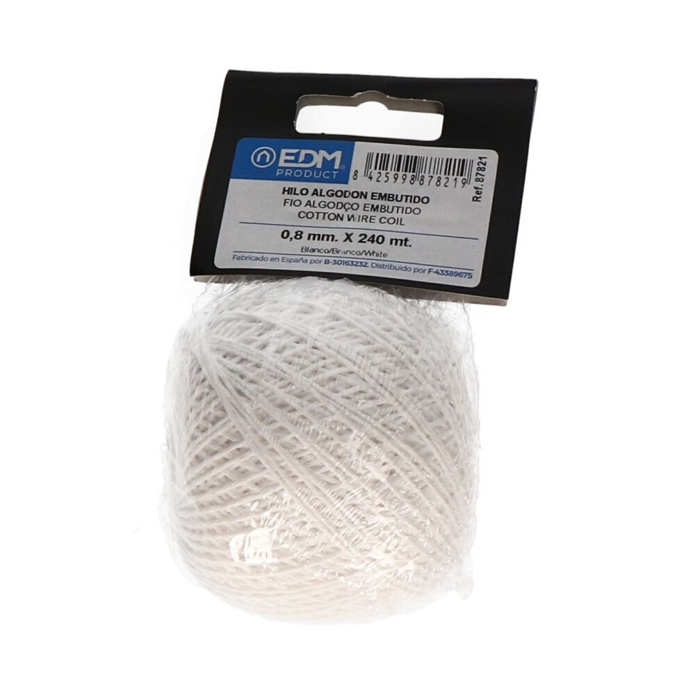 FIO ALGODÃO EMBUTIDO BRANCO CALIBRE 0,8 mm x 240 m