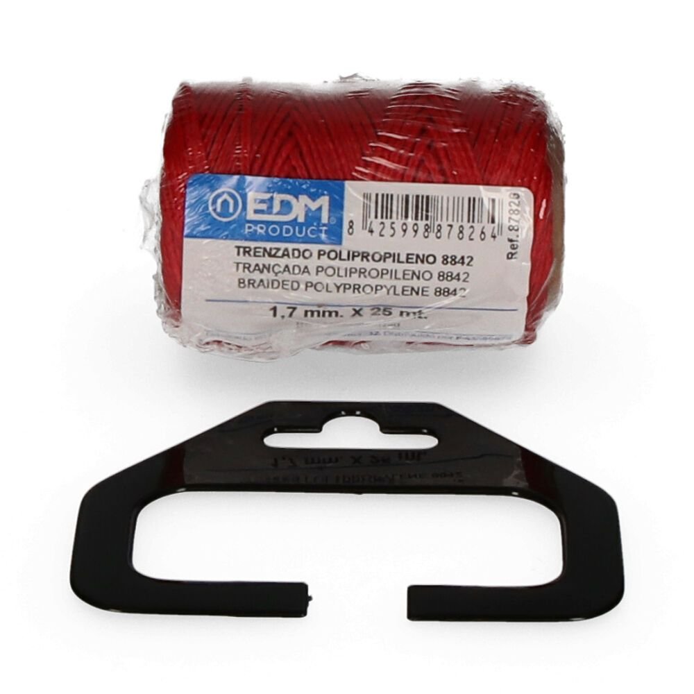 CORDA TRANÇADA POLIPROPILENO 8842 VERMELHO, CALIBRE 1,7 mm x 25 m