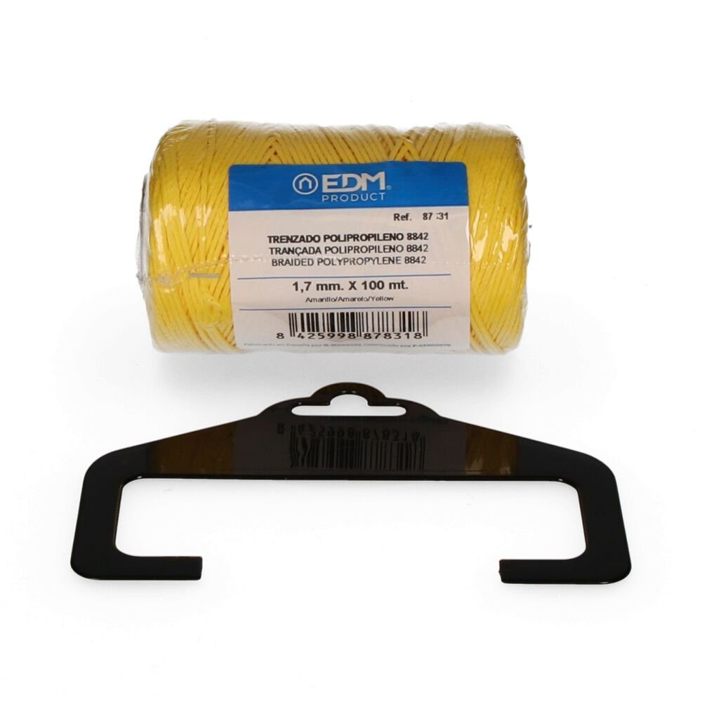 CORDA TRANÇADA POLIPROPILENO 8842 AMARELO, CALIBRE 1,7 mm x 100 m