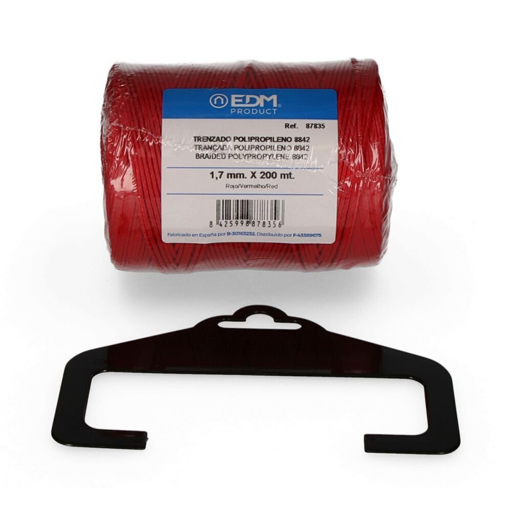 CORDA TRANÇADA POLIPROPILENO 8842 VERMELHO, CALIBRE 1,7 mm x 200 m