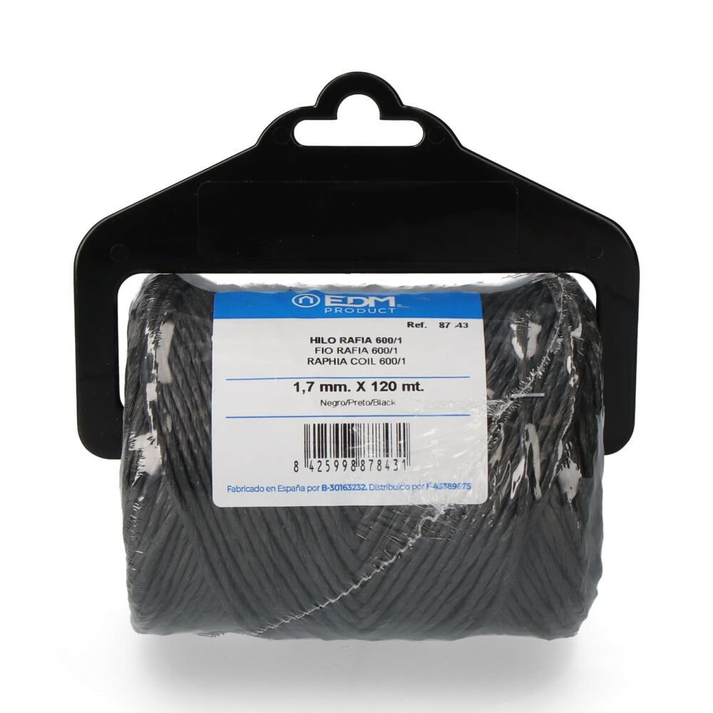 CORDÃO RAFIA PRETO 600/1 CALIBRE 1,7 mm x 120 m