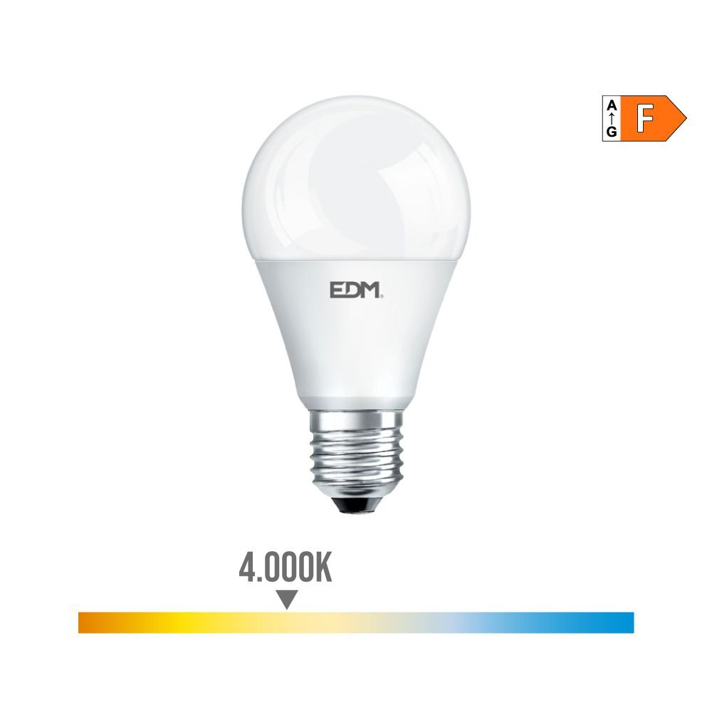 LÂMPADA STANDARD LED E27 7W 600lm 4000K LUZ DO DIA Ø6x10,8cm EDM