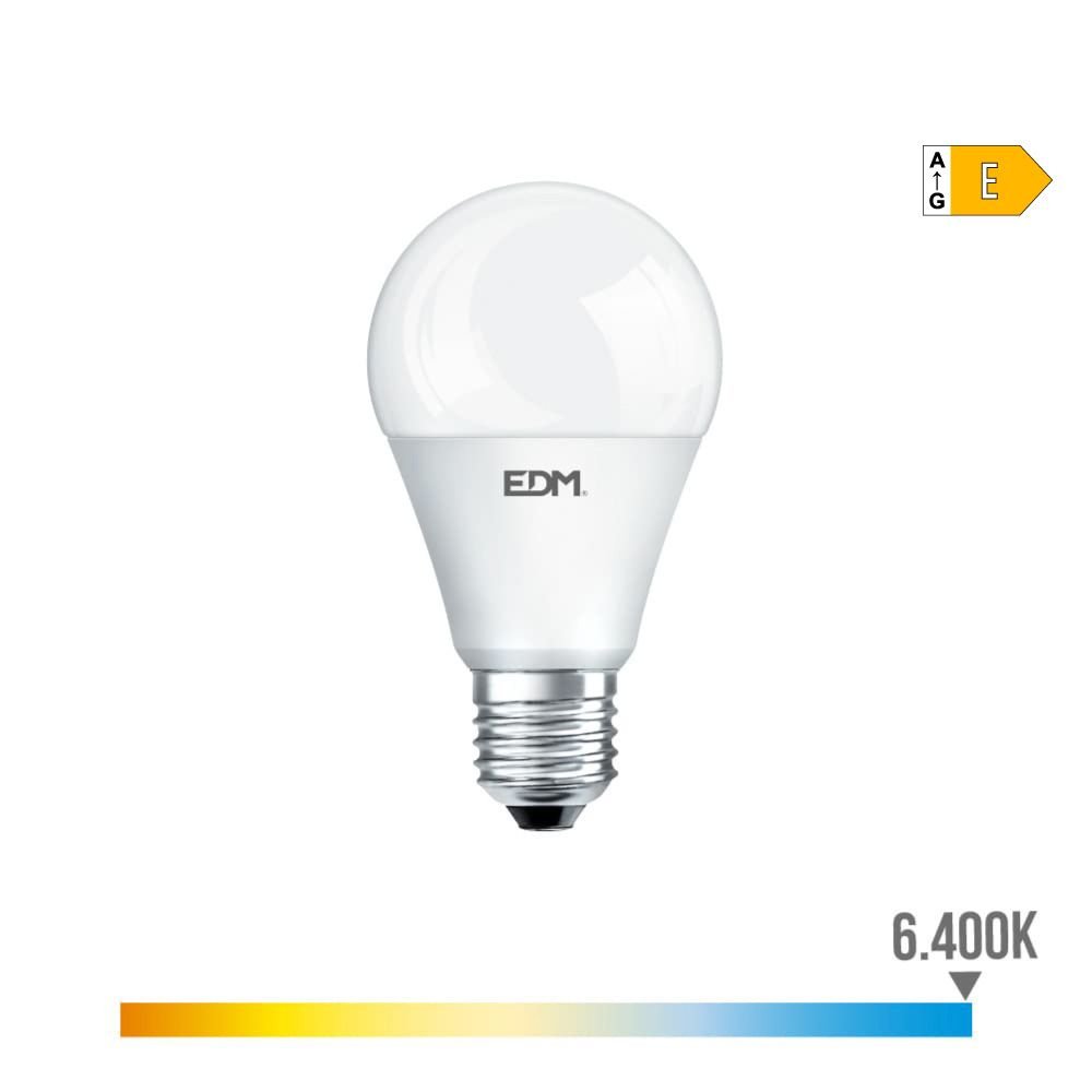 LÂMPADA STANDARD LED E27 17W 1900lm 6400K LUZ FRIA Ø6,5x12,5cm EDM