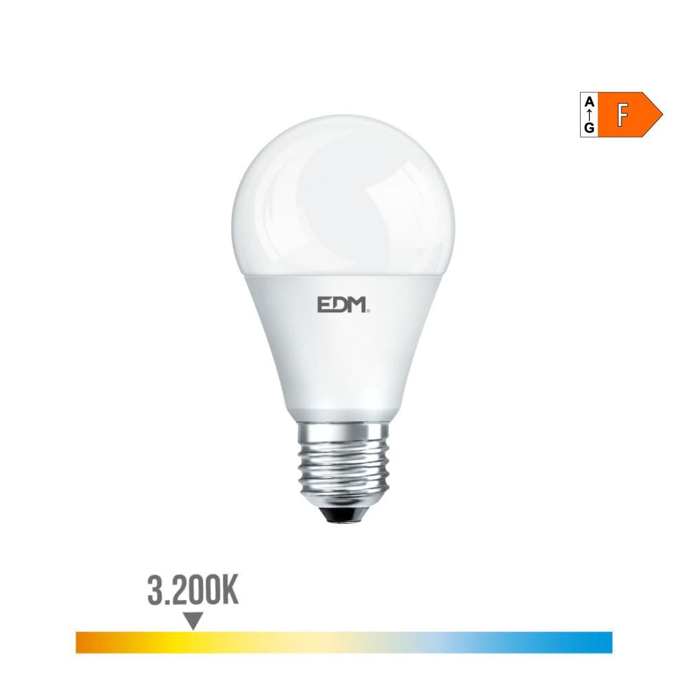 LÂMPADA STANDARD LED E27 17W 1800lm 3200K LUZ QUENTE Ø6,5x12,5cm EDM