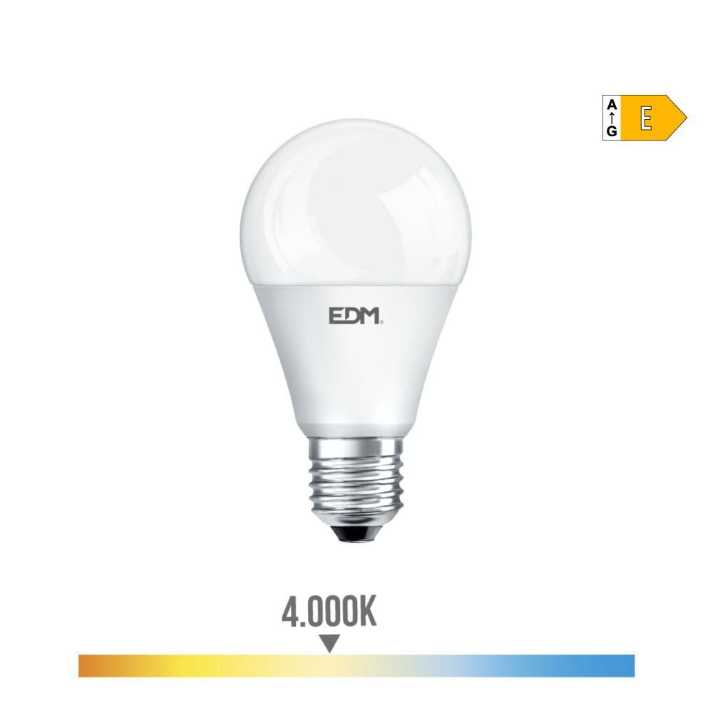 LÂMPADA STANDARD LED E27 17W 1900lm 4000K LUZ DO DIA Ø6,5x12,5cm EDM