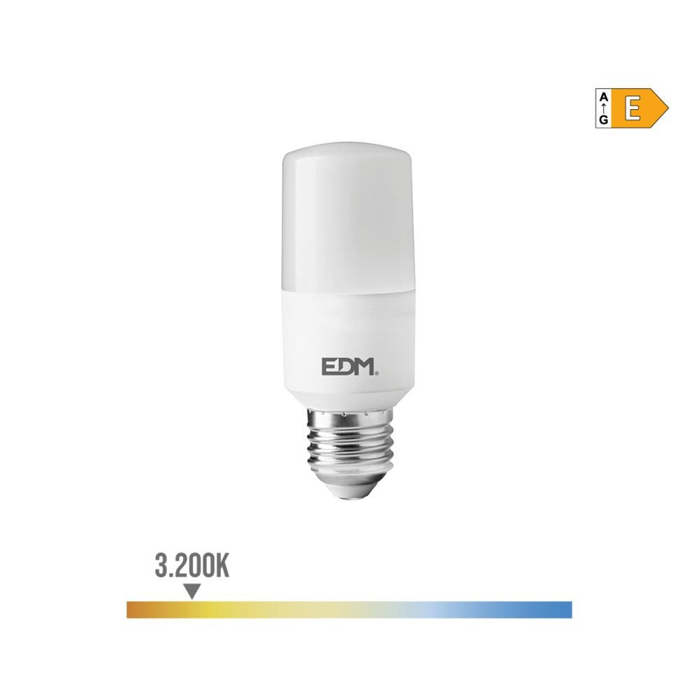 LÂMPADA TUBULAR LED E27 10W 1100lm 3200K LUZ QUENTE Ø4x10,7cm EDM