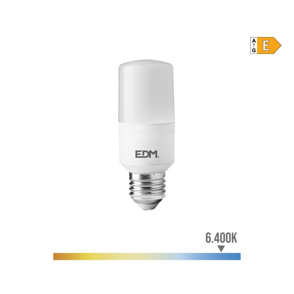 LÂMPADA TUBULAR LED E27 10W 1100lm 6400K LUZ FRIA Ø4x10,7cm EDM